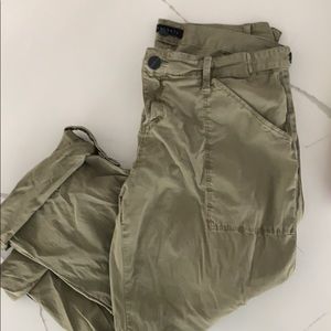 Sanctuary cargo crop roll up tab capri